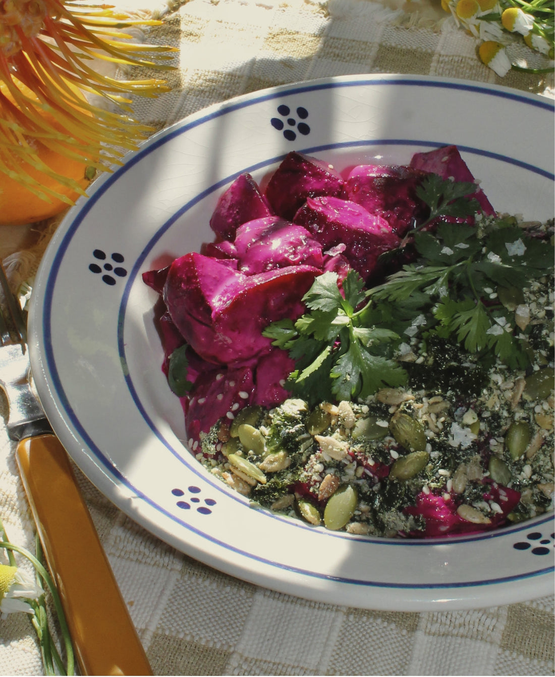 Bright Beets with Toasted Gomasio