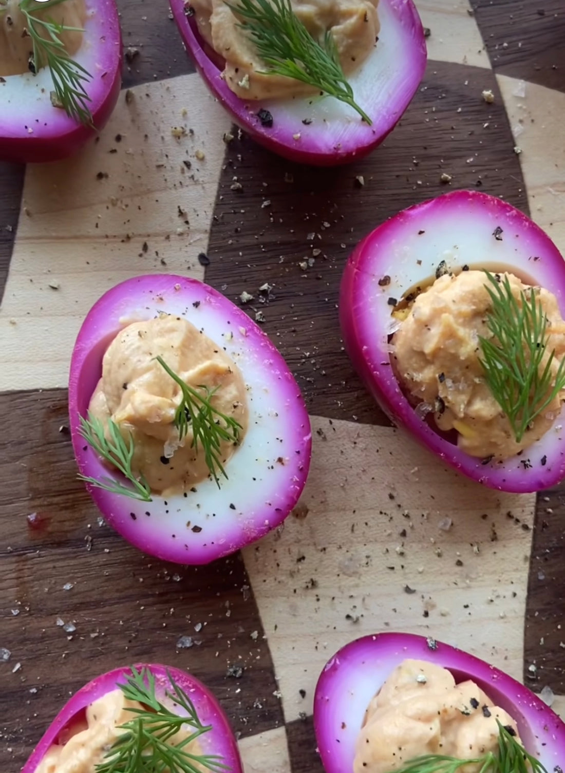 Beet Pickled Sunny Deviled Eggs